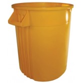 Plastic Vented Gator Plus Receptacle - Yellow, 44 Gallon Round
